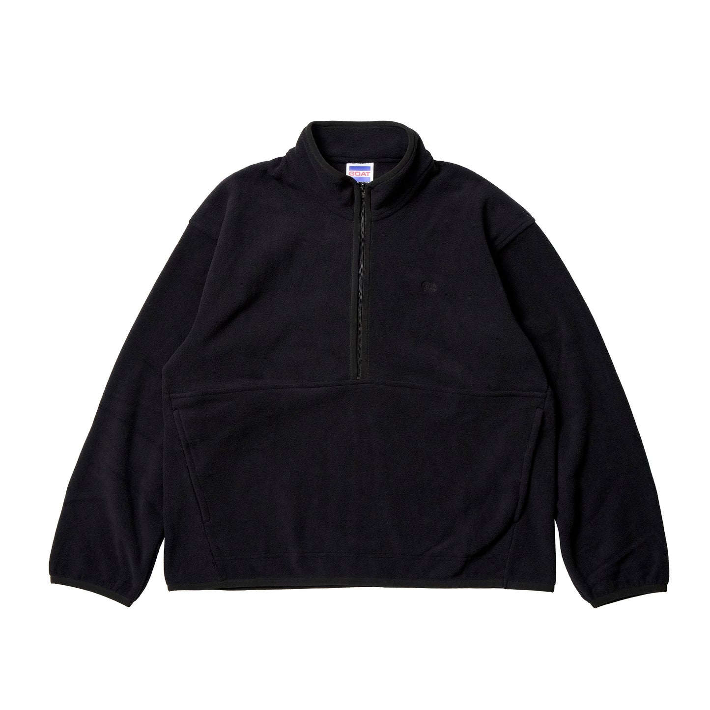 EMBROIDERY LOGO PULLOVER FLEECE / BLACK