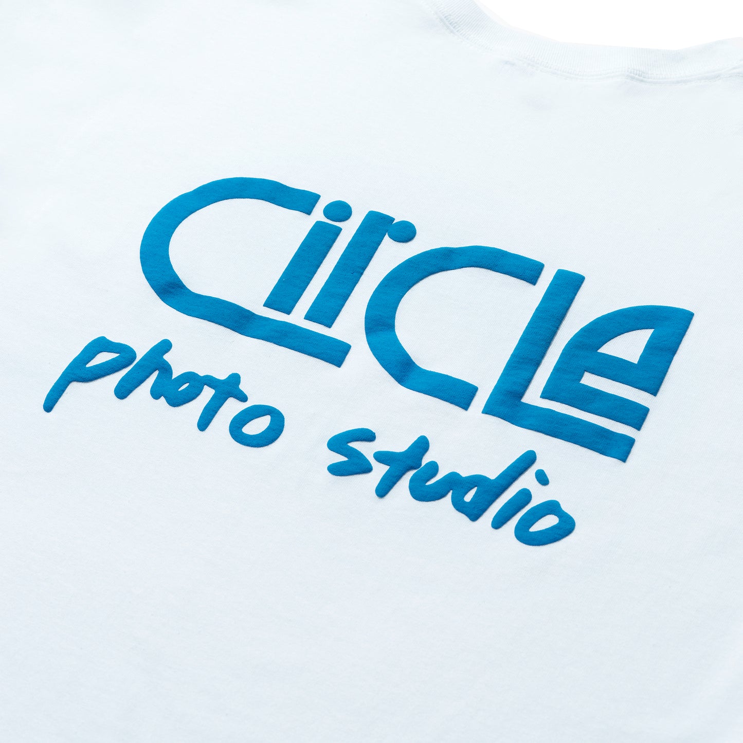 circle Logo Tee White x Puff Blue